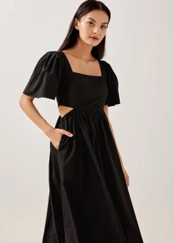 Leia Elastic Fit & Flare Midi Dress