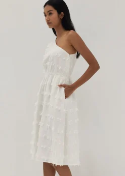 Leighton Textured Toga Flare Dress