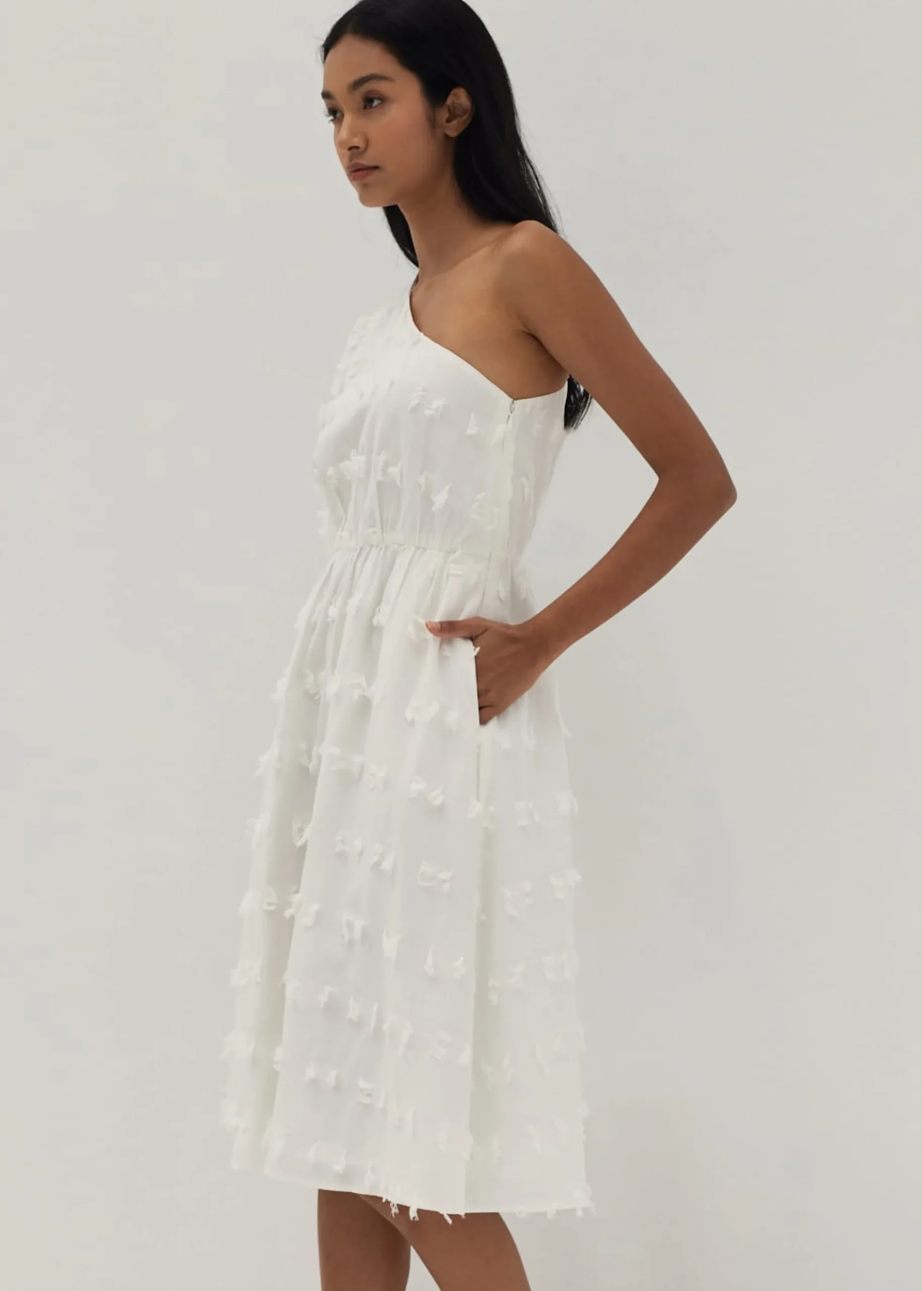 Leighton Textured Toga Flare Dress
