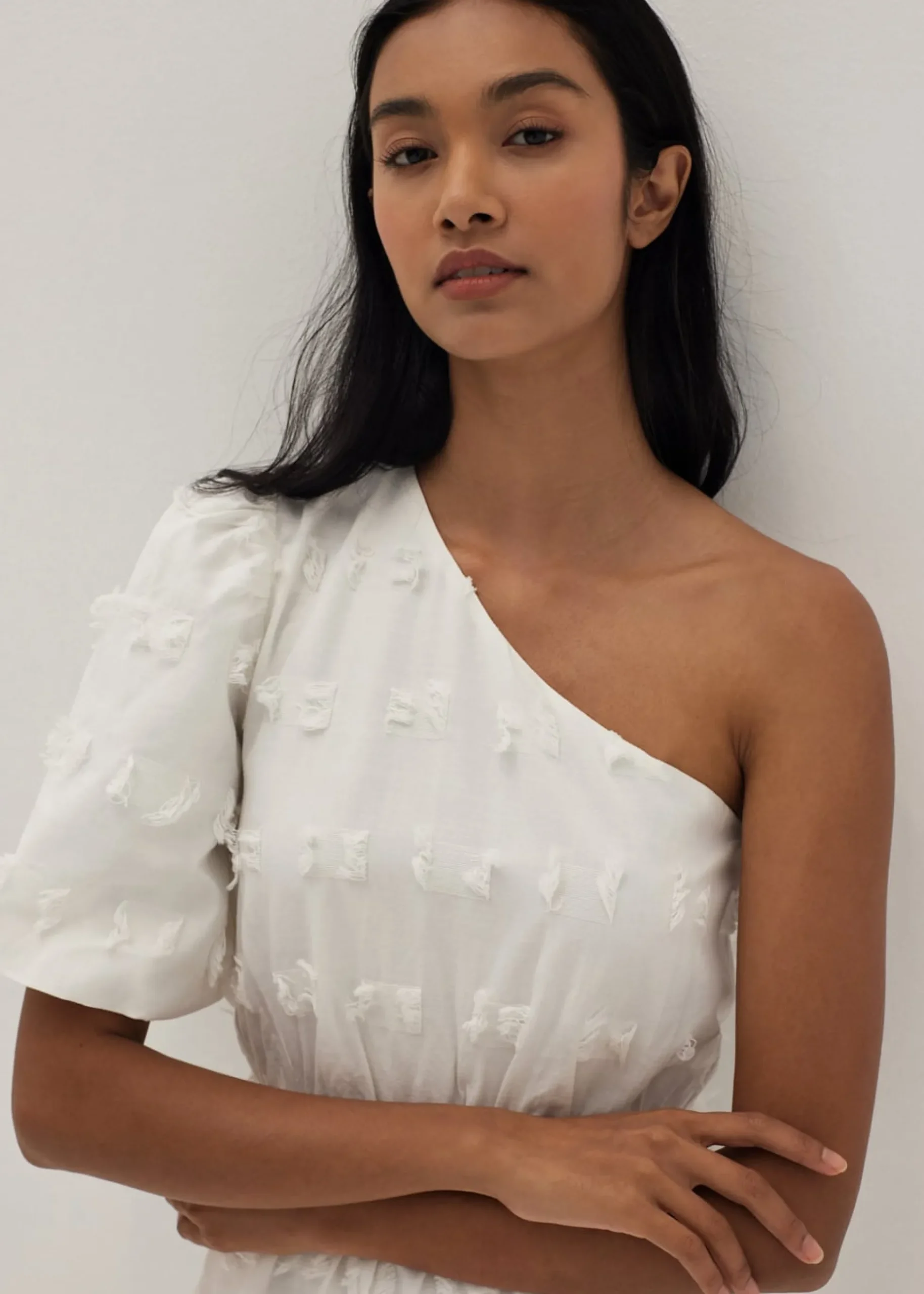 Leighton Textured Toga Flare Dress