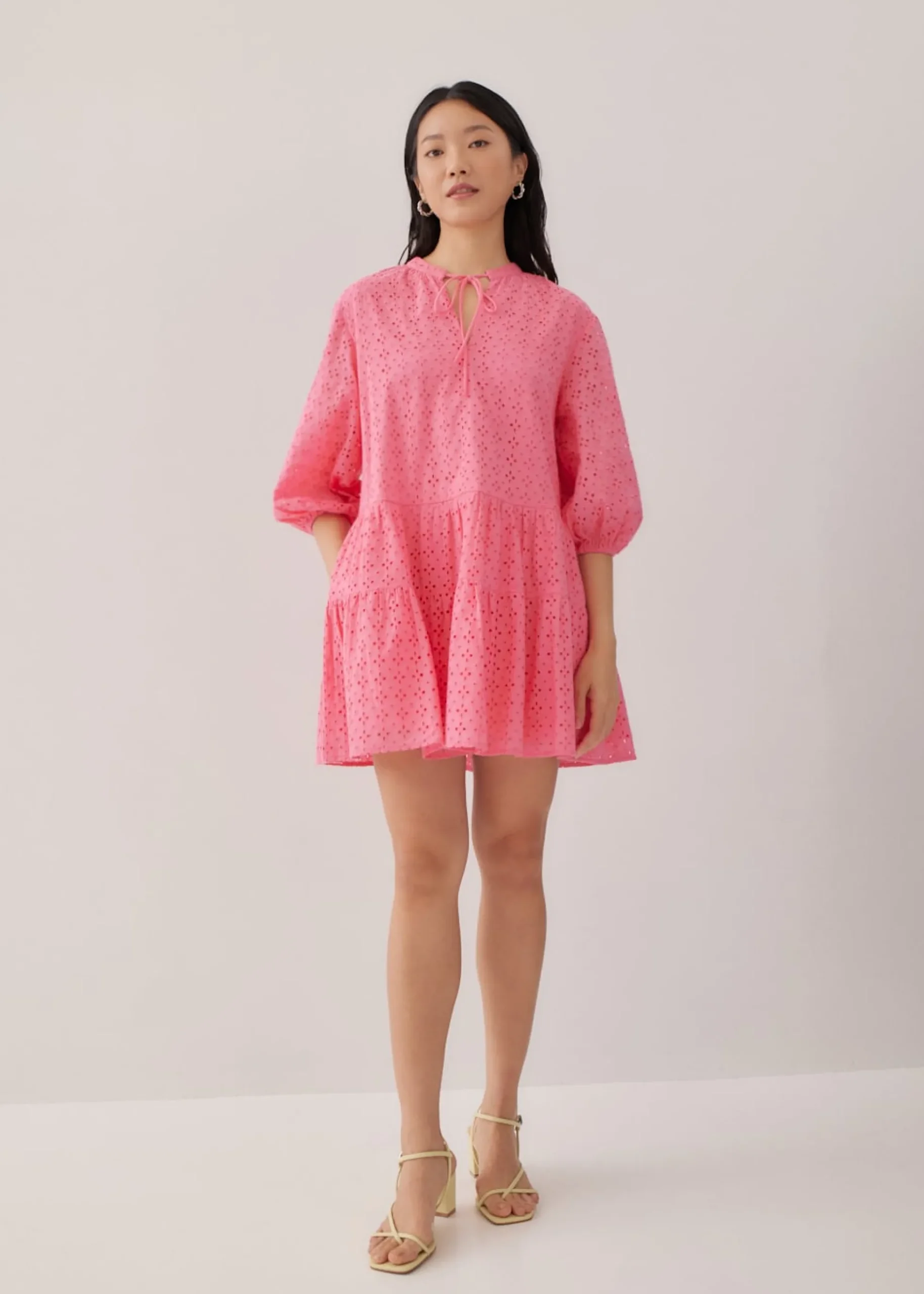 Leni Broderie Tiered Mini Dress