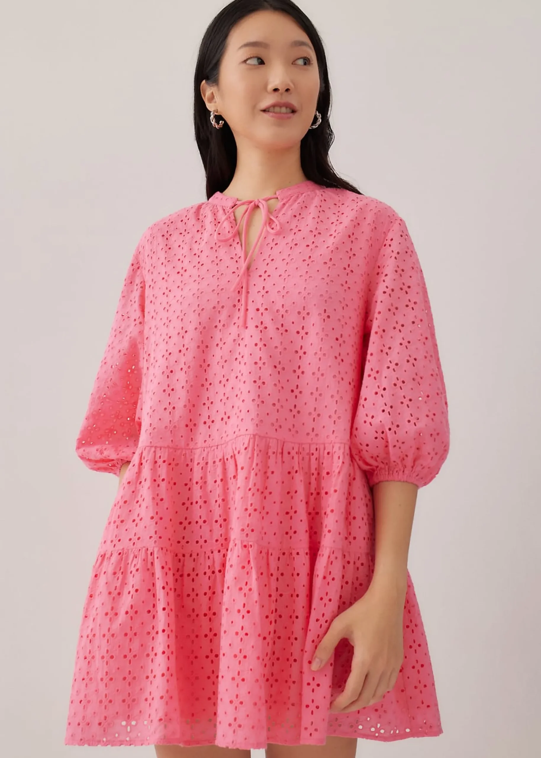 Leni Broderie Tiered Mini Dress