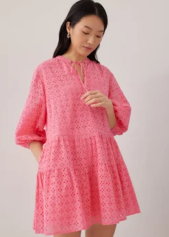 Leni Broderie Tiered Mini Dress
