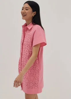 Letizia Mixed Fabric Shirt Dress