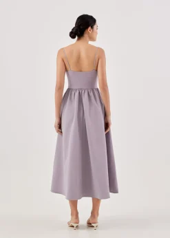Lexa Contrast Scoop Neck Flare Dress