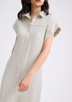 Lian Button Down Column Midaxi Dress
