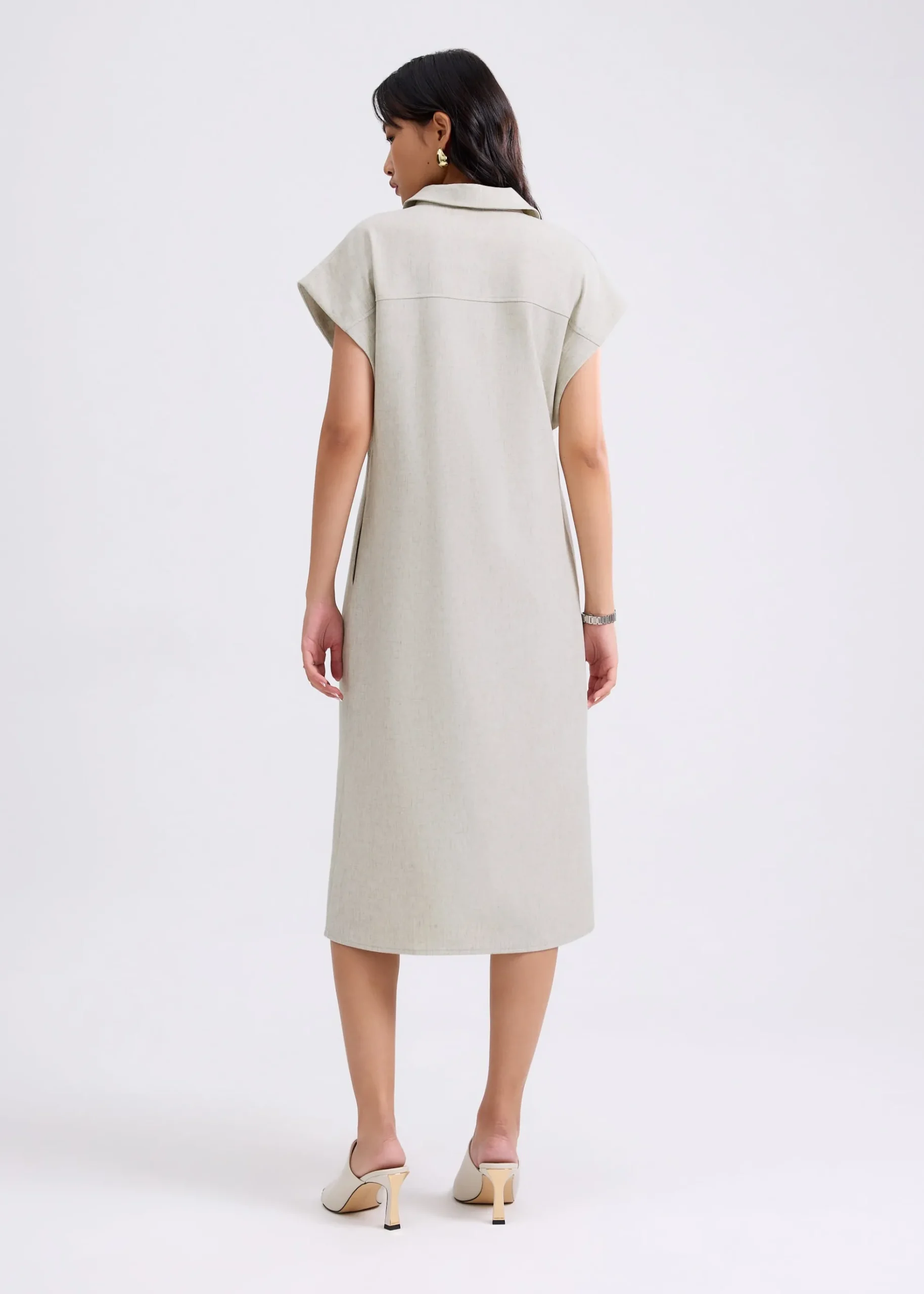 Lian Button Down Column Midaxi Dress