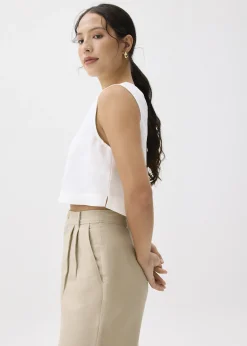 Liana Linen Crop Shell Top