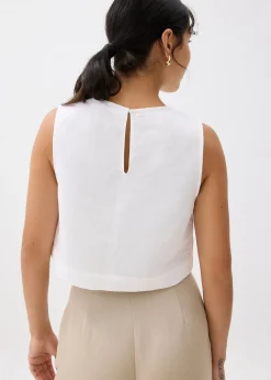 Liana Linen Crop Shell Top