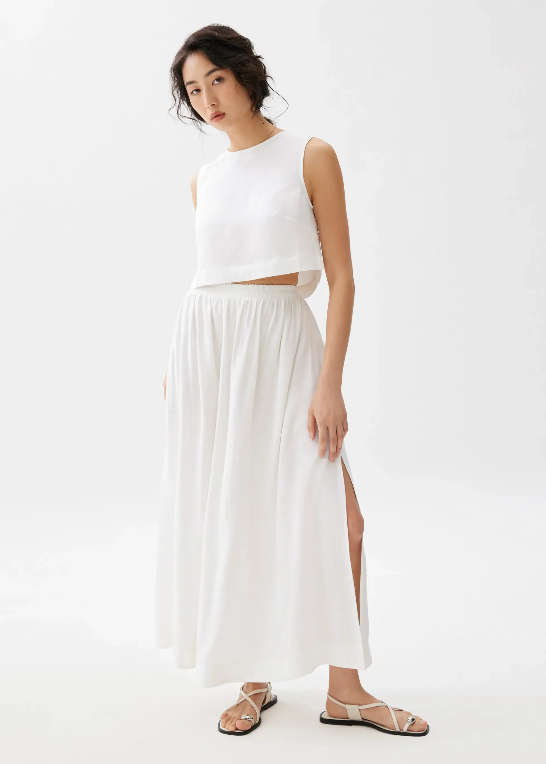 Liana Linen Crop Shell Top