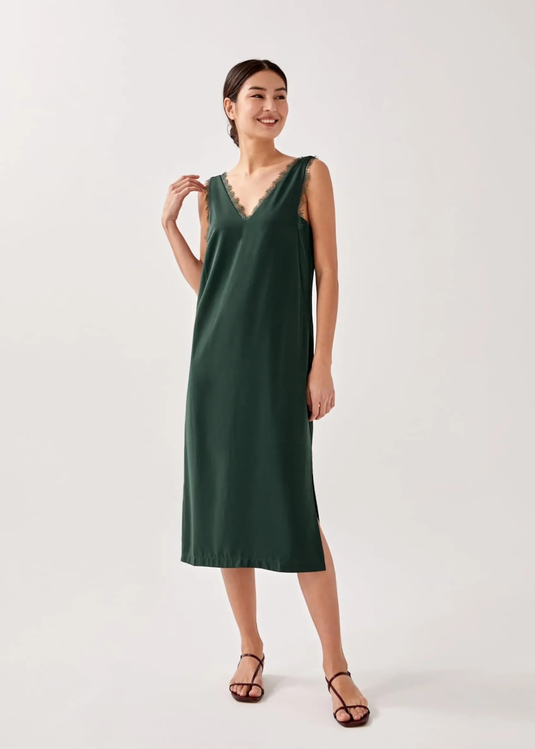 Lianna Contrast Column Midaxi Dress