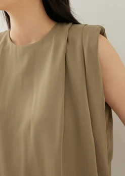Lianne Shoulder Padded Pleated Top