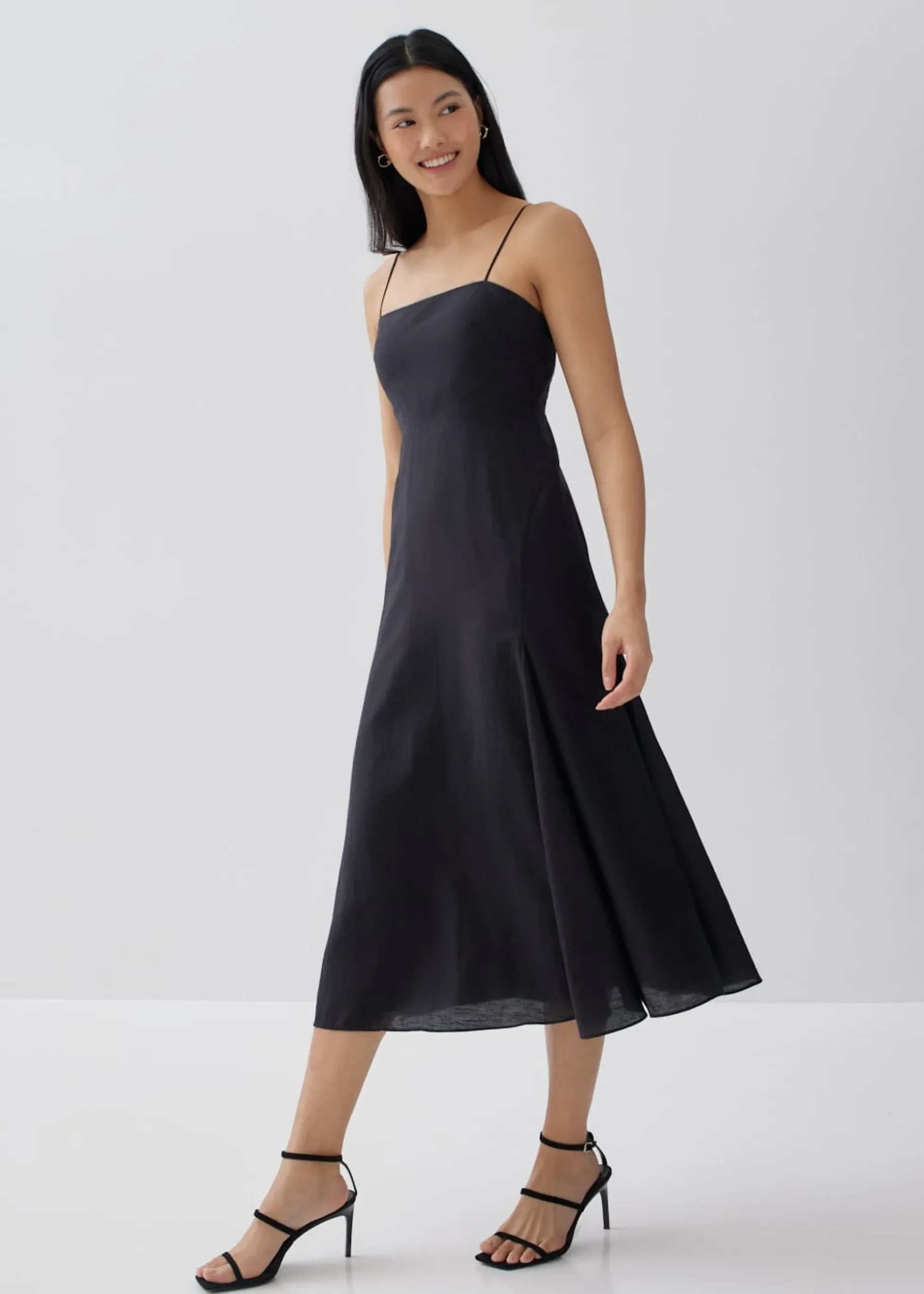 Linea Padded Fit & Flare Midi Dress