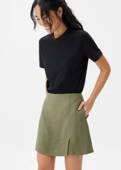 Linen A-line Skort