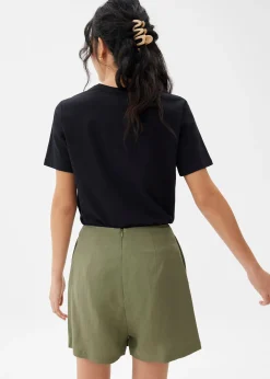 Linen A-line Skort