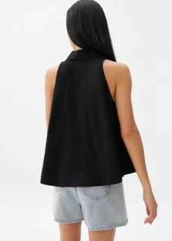 Linen Collared Swing Top