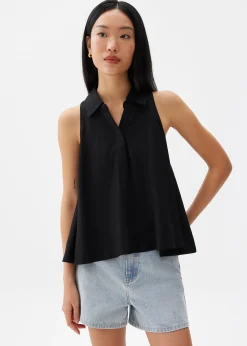Linen Collared Swing Top