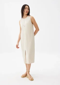Linen Shift Midi Dress