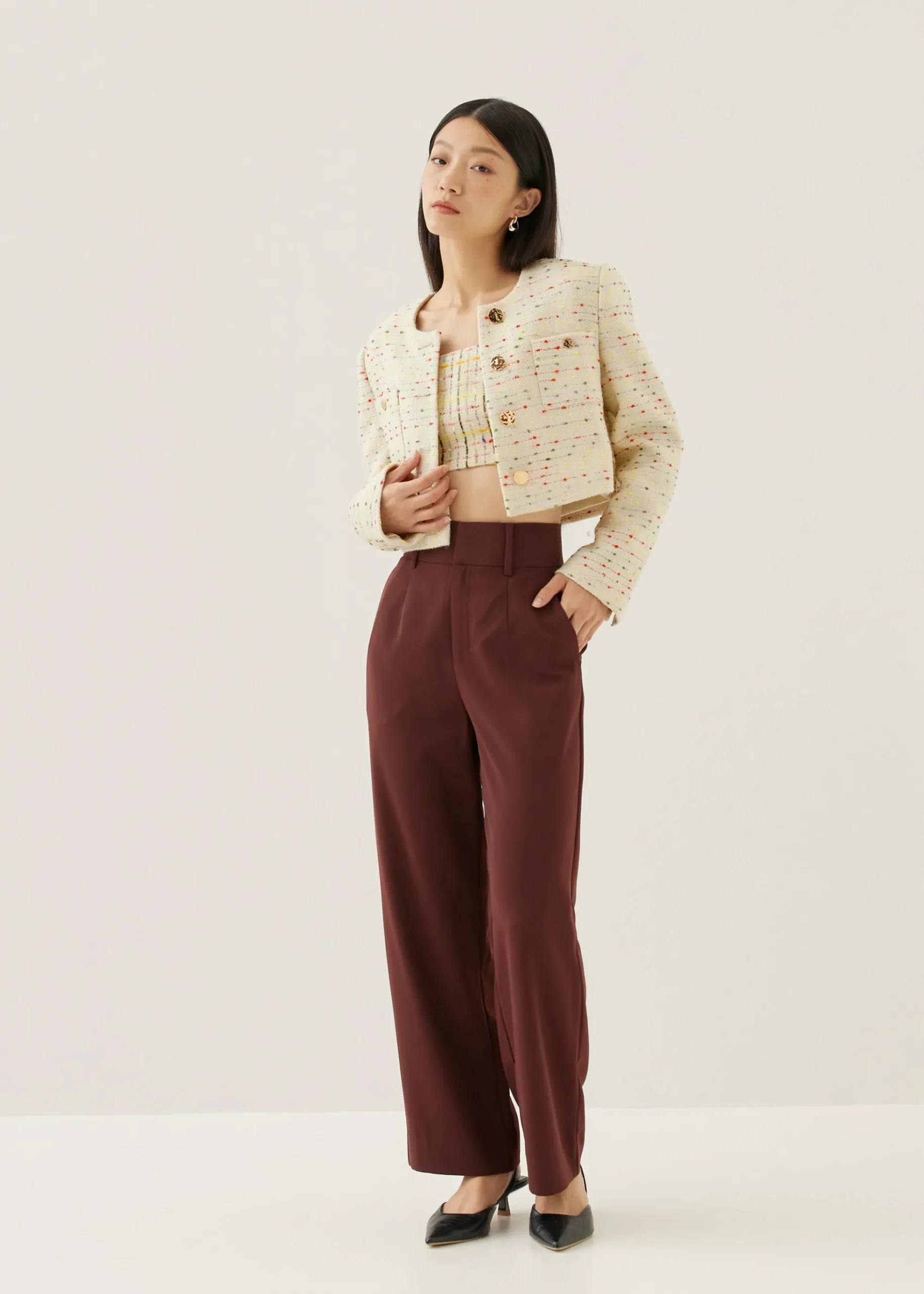 Linette Tweed Crop Top