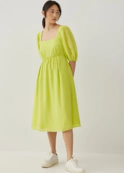 Lisbeth Textured Cross Back Midi Dress