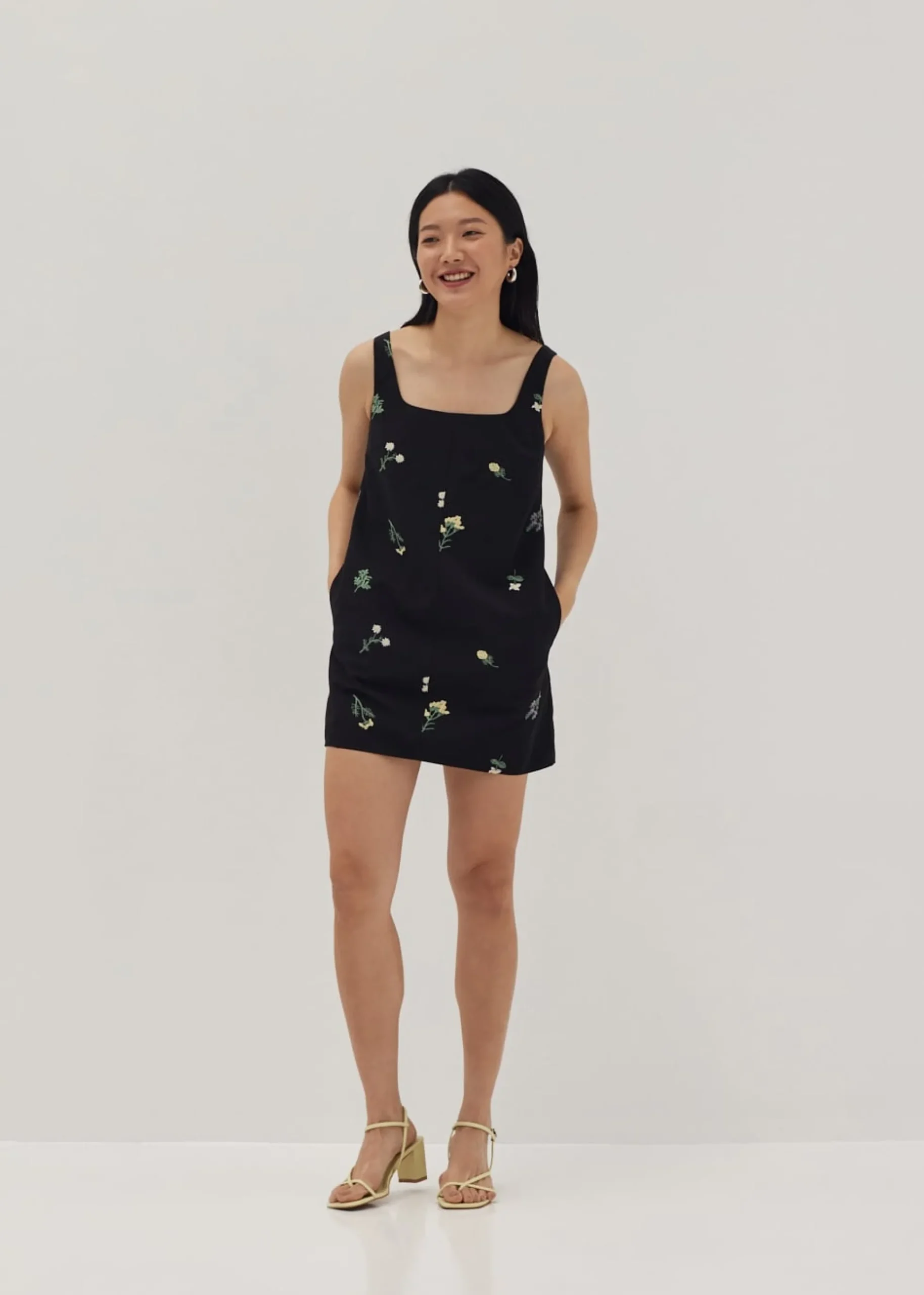 Lisbon Embroidered Square Neck Dress