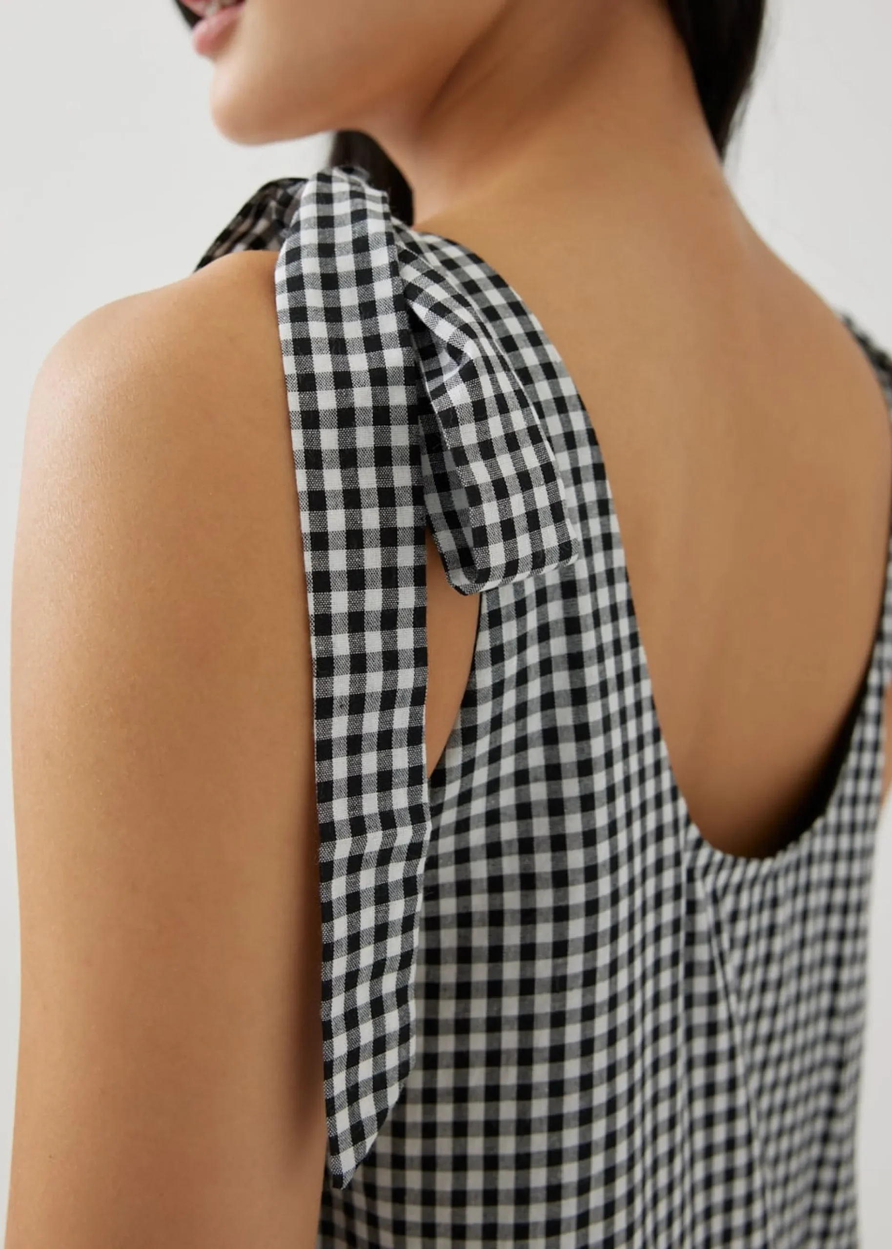 Loanne Gingham Trapeze Dress