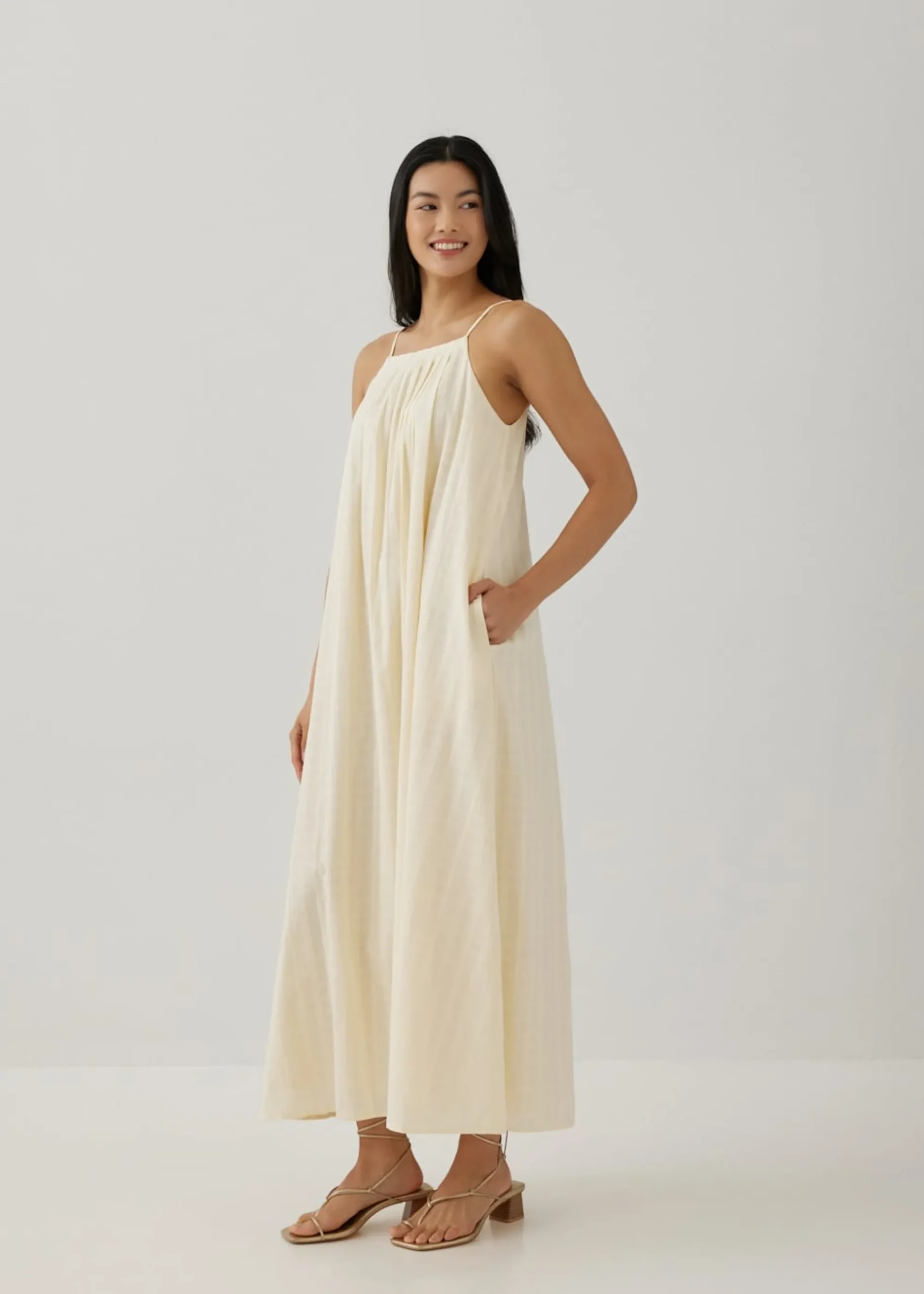 Lotti Textured Trapeze Maxi Dress