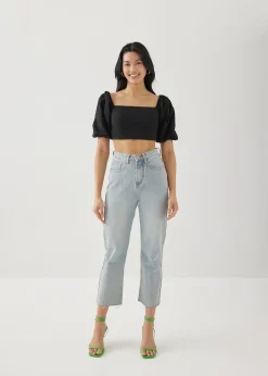 Lottie Padded Elastic Puff Sleeve Top