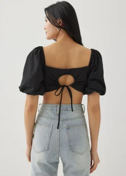 Lottie Padded Elastic Puff Sleeve Top