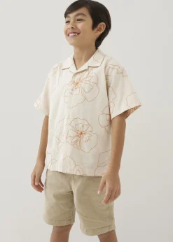 Lucas Embroidered Collared Shirt in Rekindled Blooms