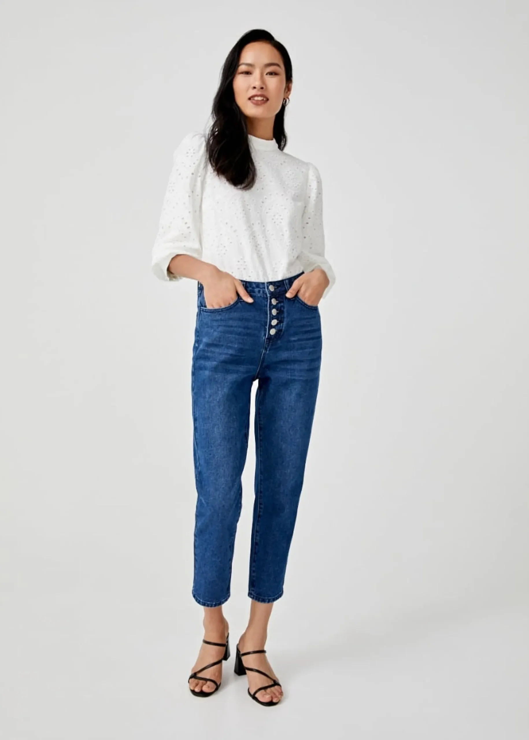Lucia Broderie Anglaise Balloon Sleeve Blouse