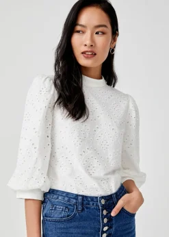 Lucia Broderie Anglaise Balloon Sleeve Blouse