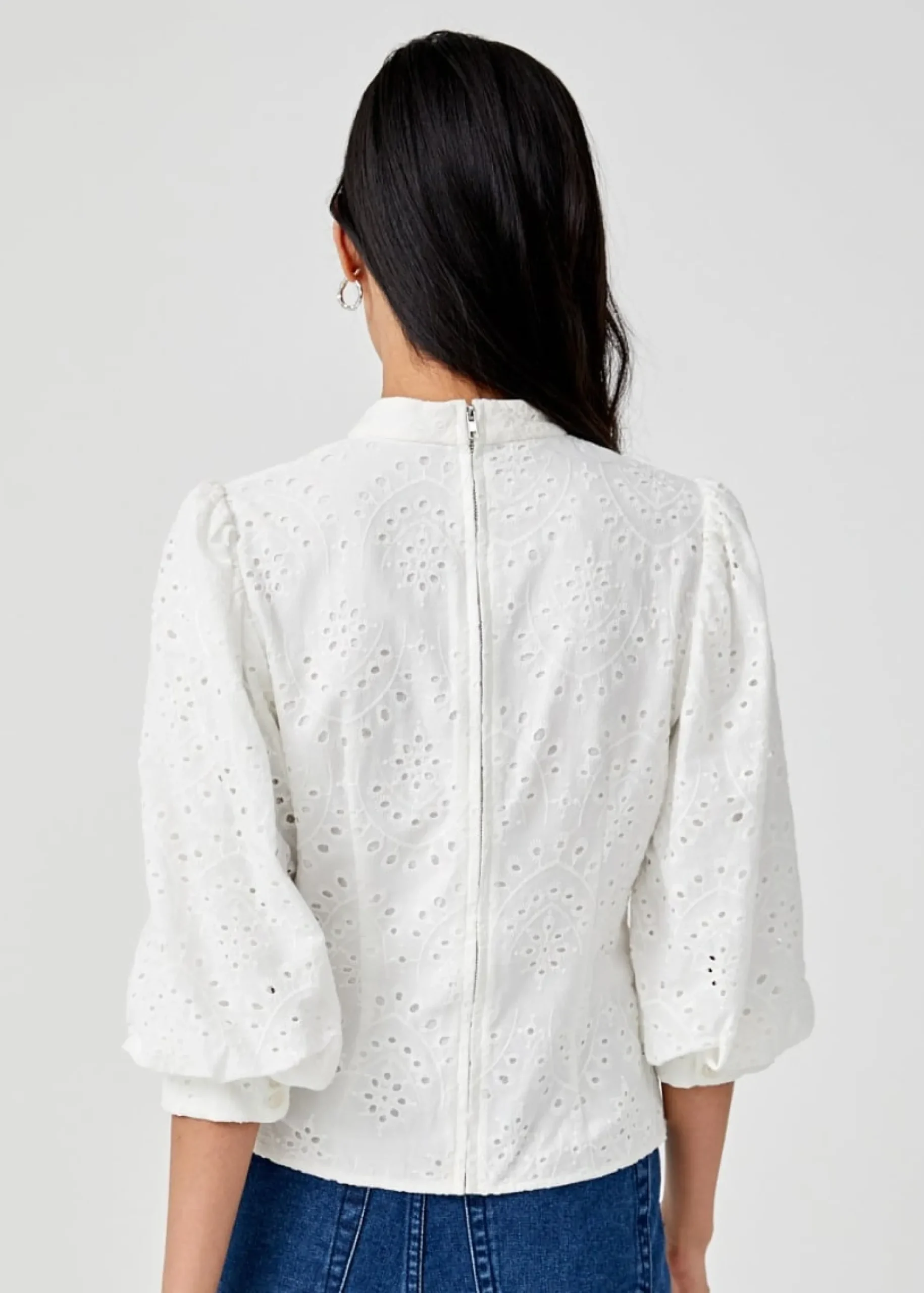 Lucia Broderie Anglaise Balloon Sleeve Blouse