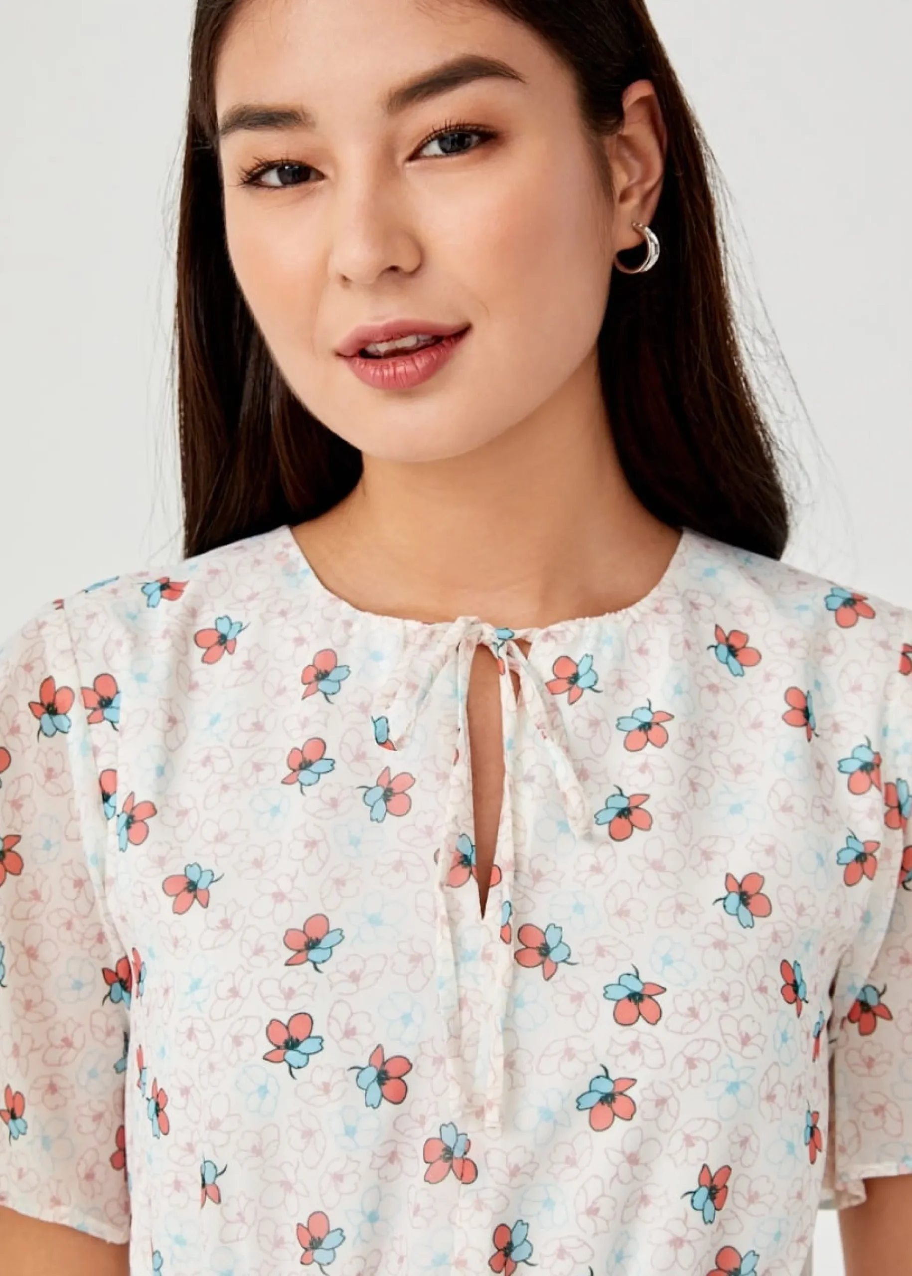 Luella Drawstring Tiered Ruffle Hem Dress in Daisy Dreams