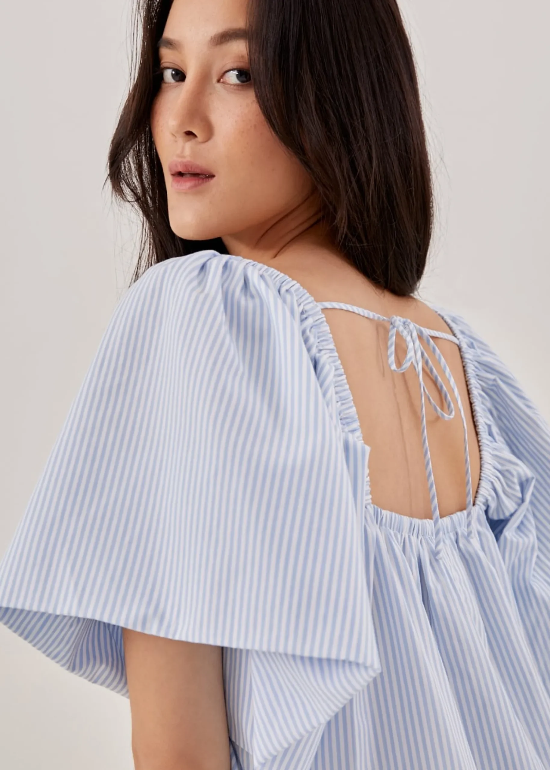 Lylah Pinstripe Trapeze Dress