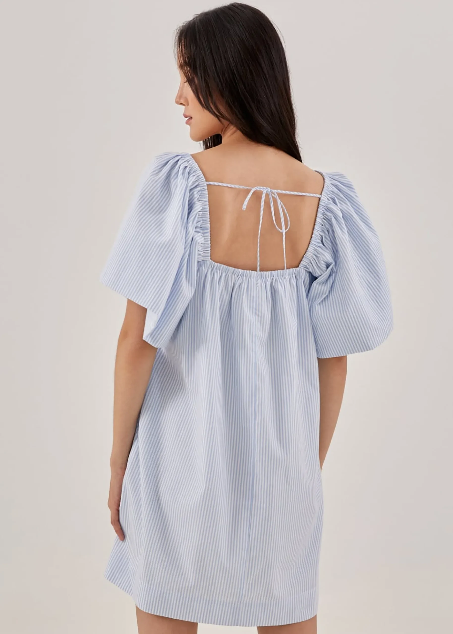 Lylah Pinstripe Trapeze Dress