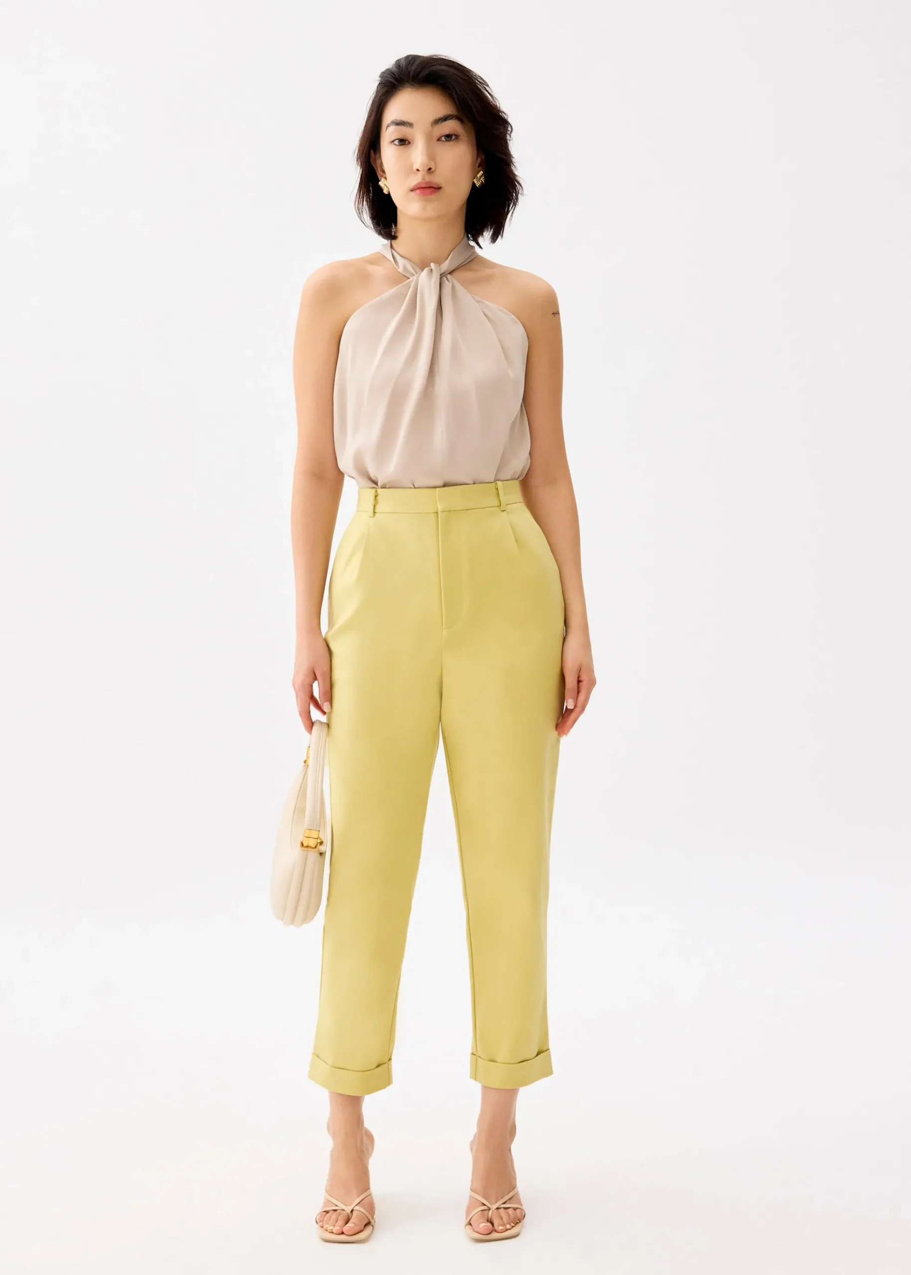 Lynn Tailored Peg Leg Chino Pants