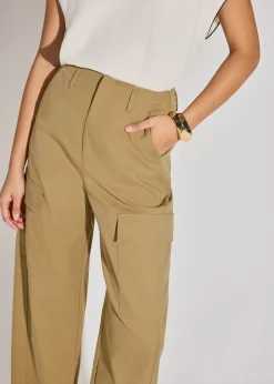 Lyocell Cargo Mid Waist Cocoon Pants