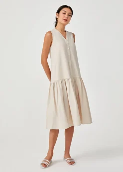 Lysandra Textured Button Down Midaxi Dress
