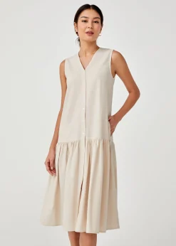 Lysandra Textured Button Down Midaxi Dress