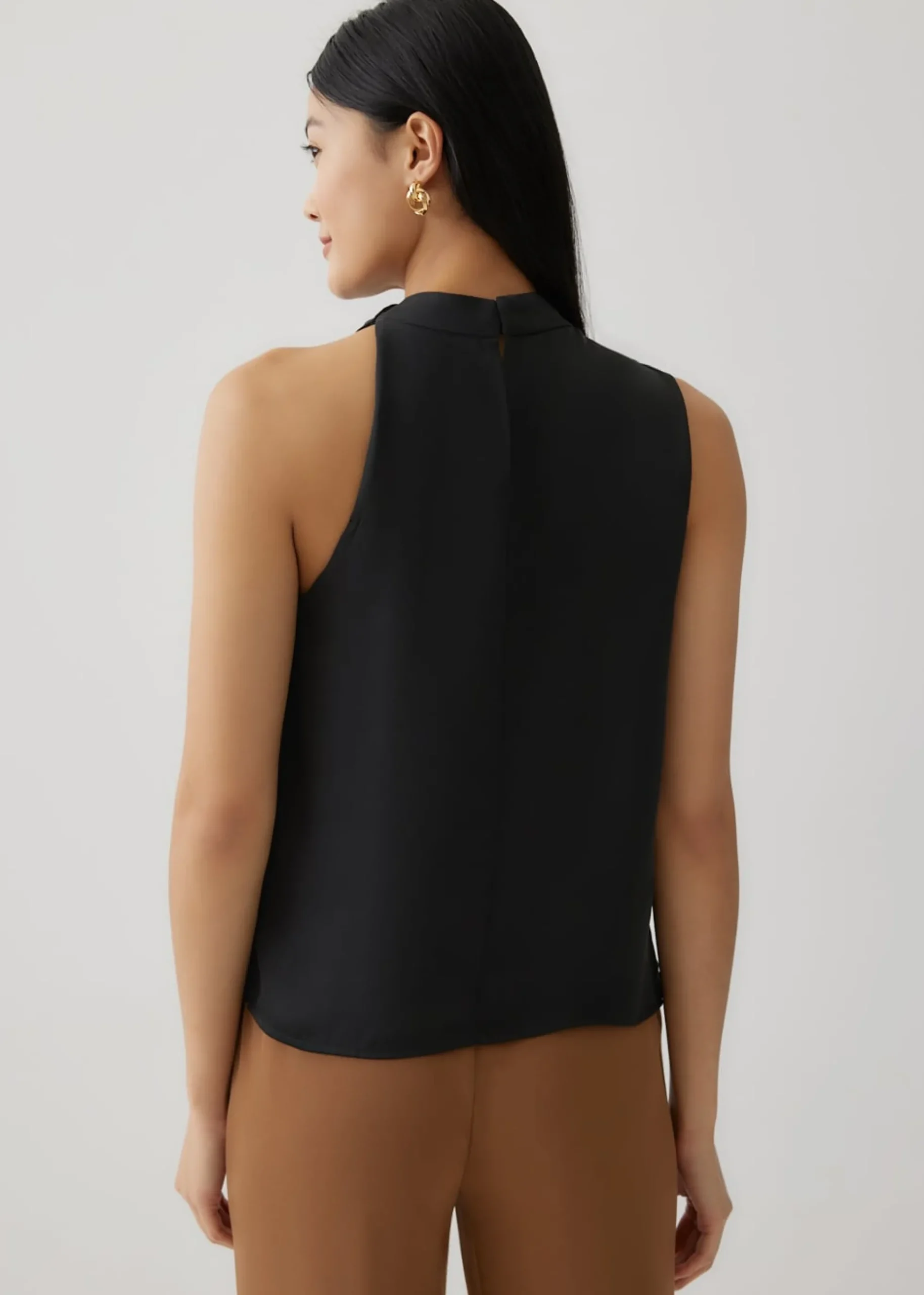 Madelaine Satin Asymmetrical Drape Top