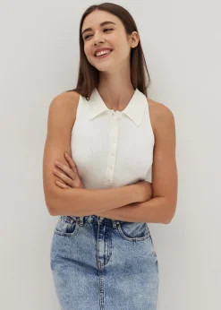 Maevis Button Down Polo Top