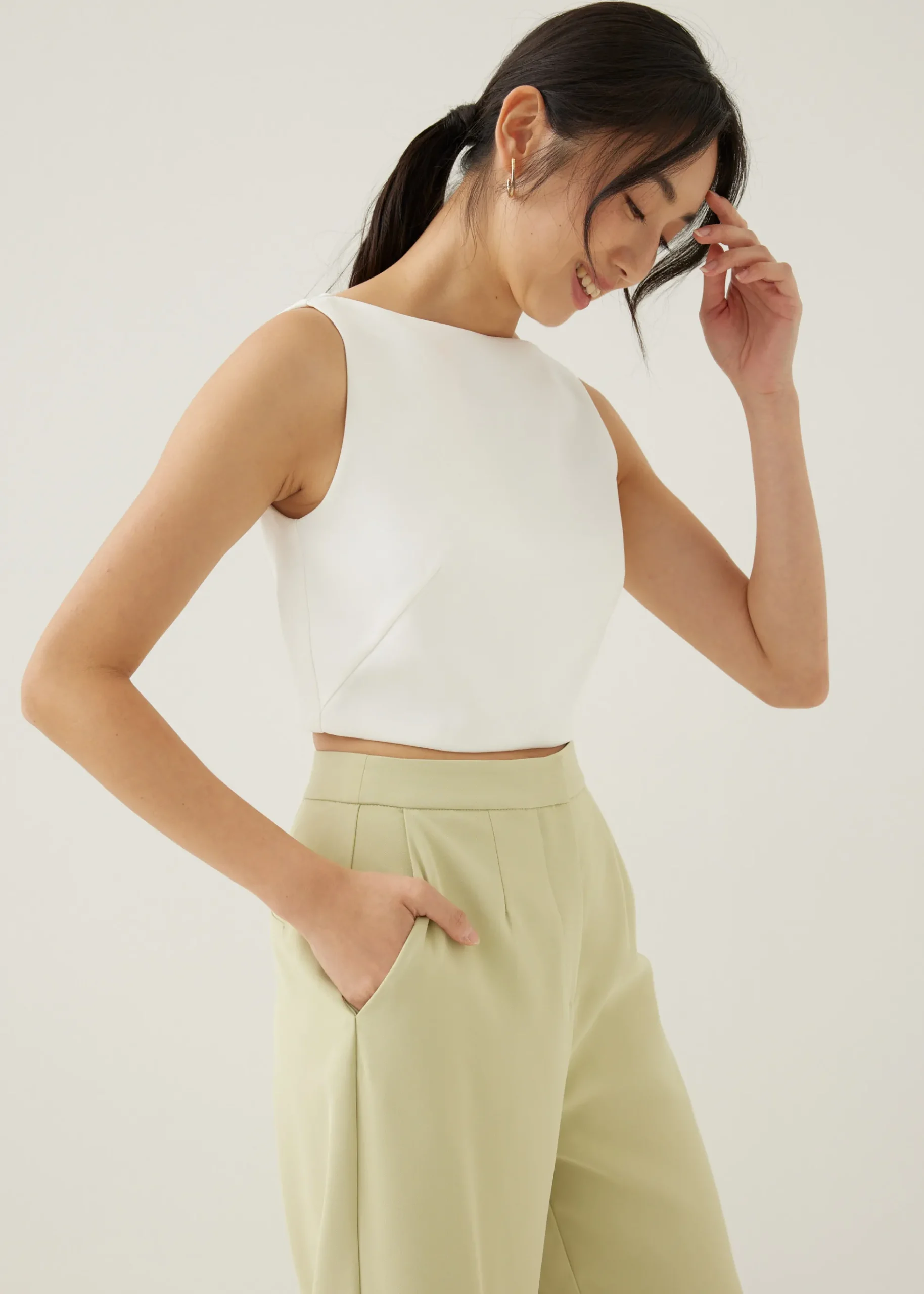 Mailea Boat Neck Crop Top