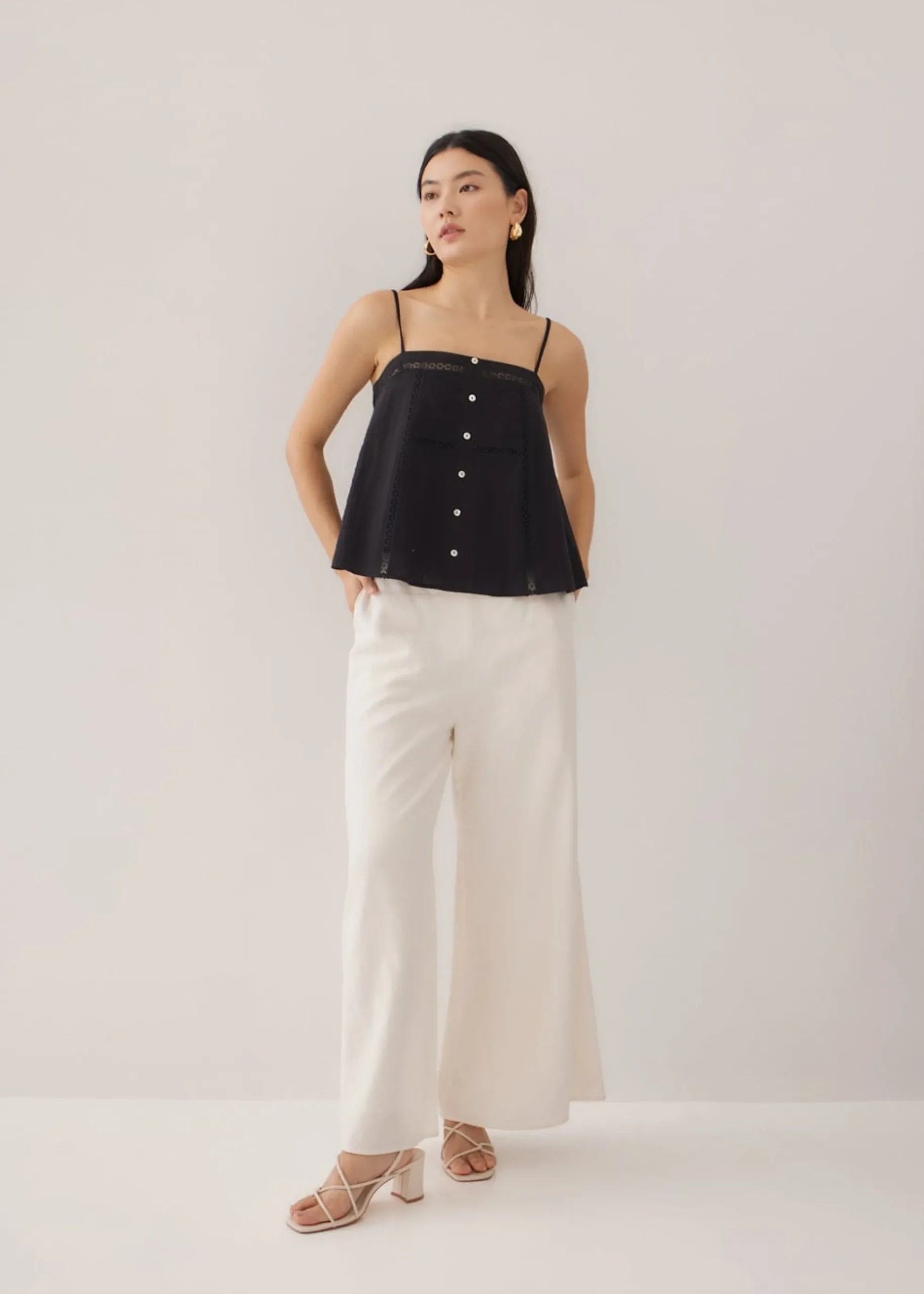 Maisa Lace Trim Straight Neck Camisole