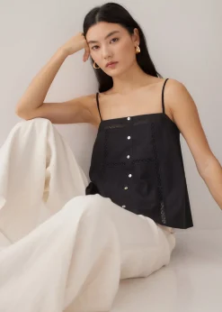 Maisa Lace Trim Straight Neck Camisole