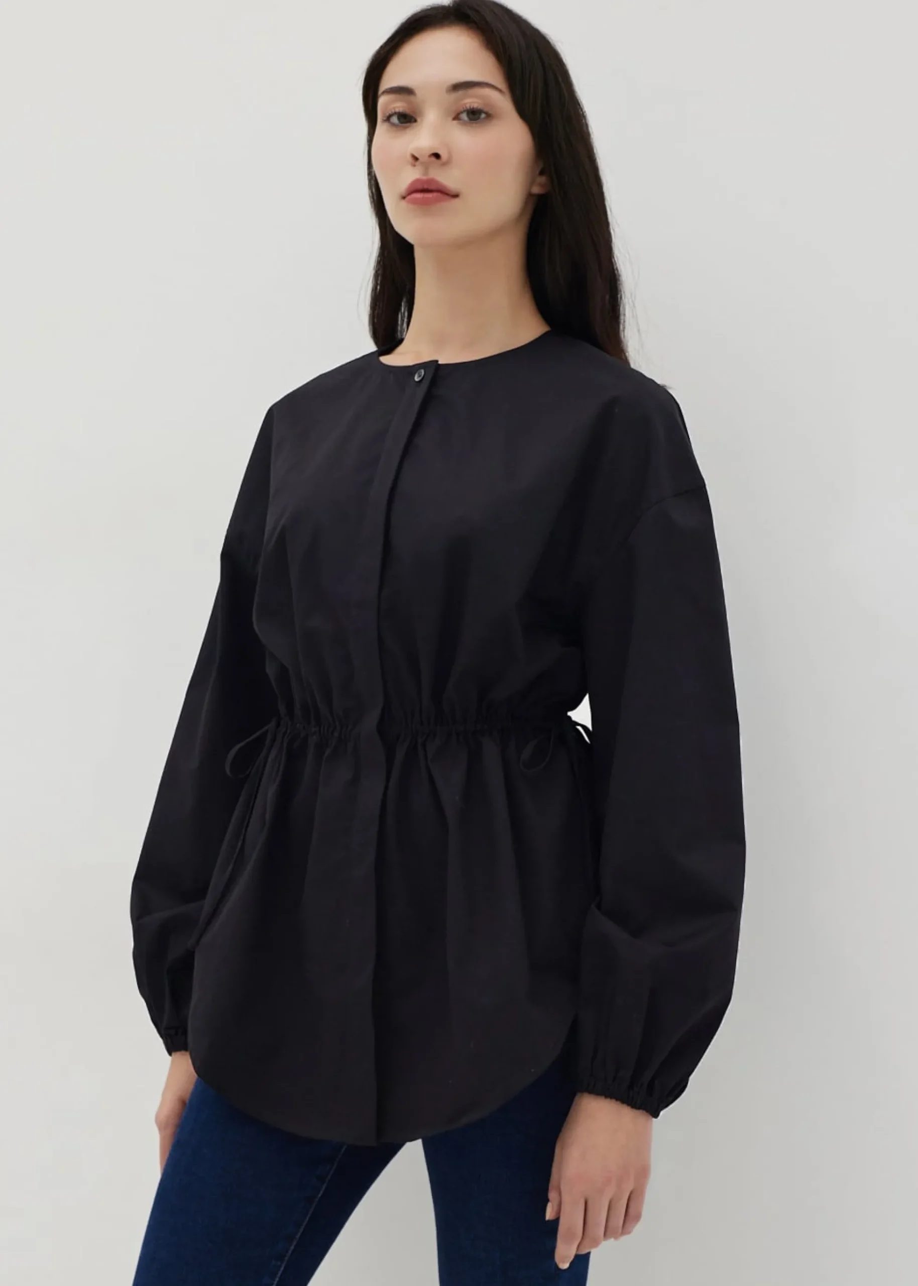 Margot Drawstring Balloon Sleeve Blouse