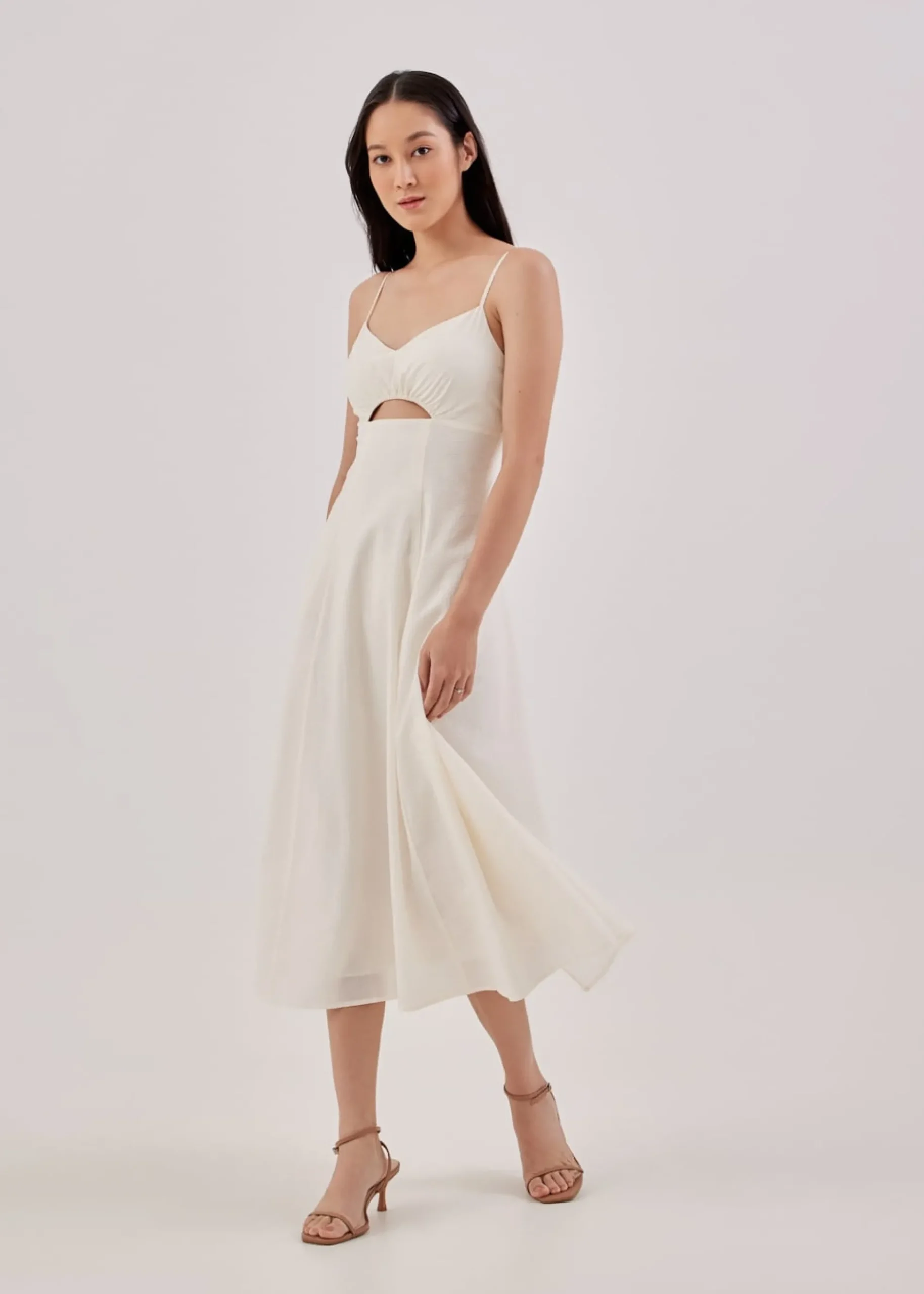 Marielle Padded Textured Cut Out Dress