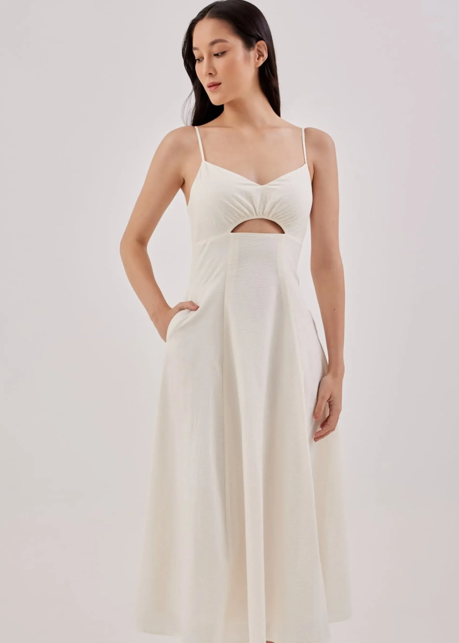 Marielle Padded Textured Cut Out Dress