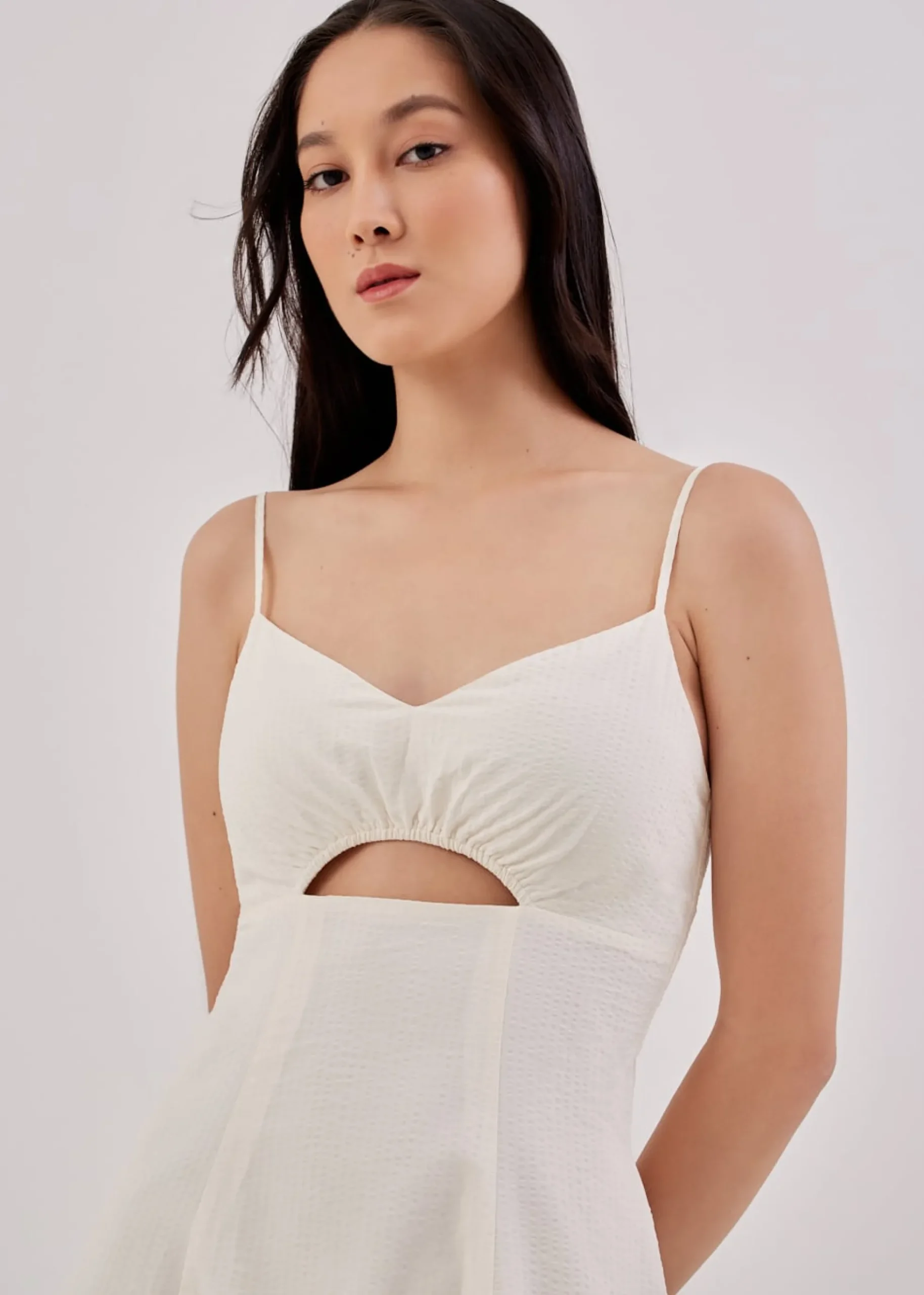 Marielle Padded Textured Cut Out Dress