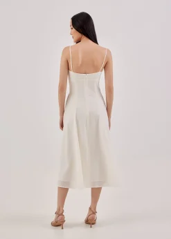 Marielle Padded Textured Cut Out Dress